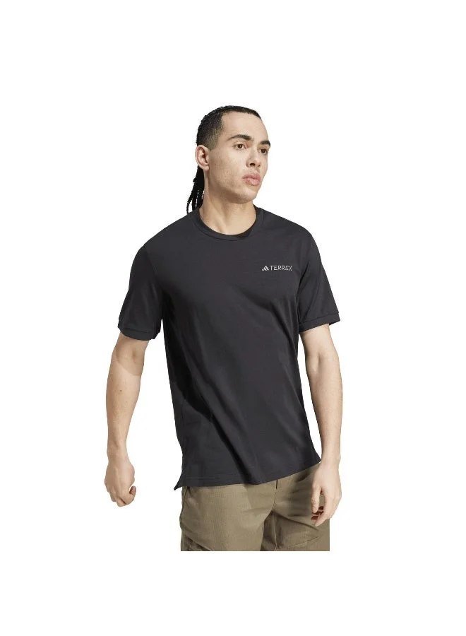 Adidas Xpl Logo Tee Black Hiking T-Shirts For Men Xs